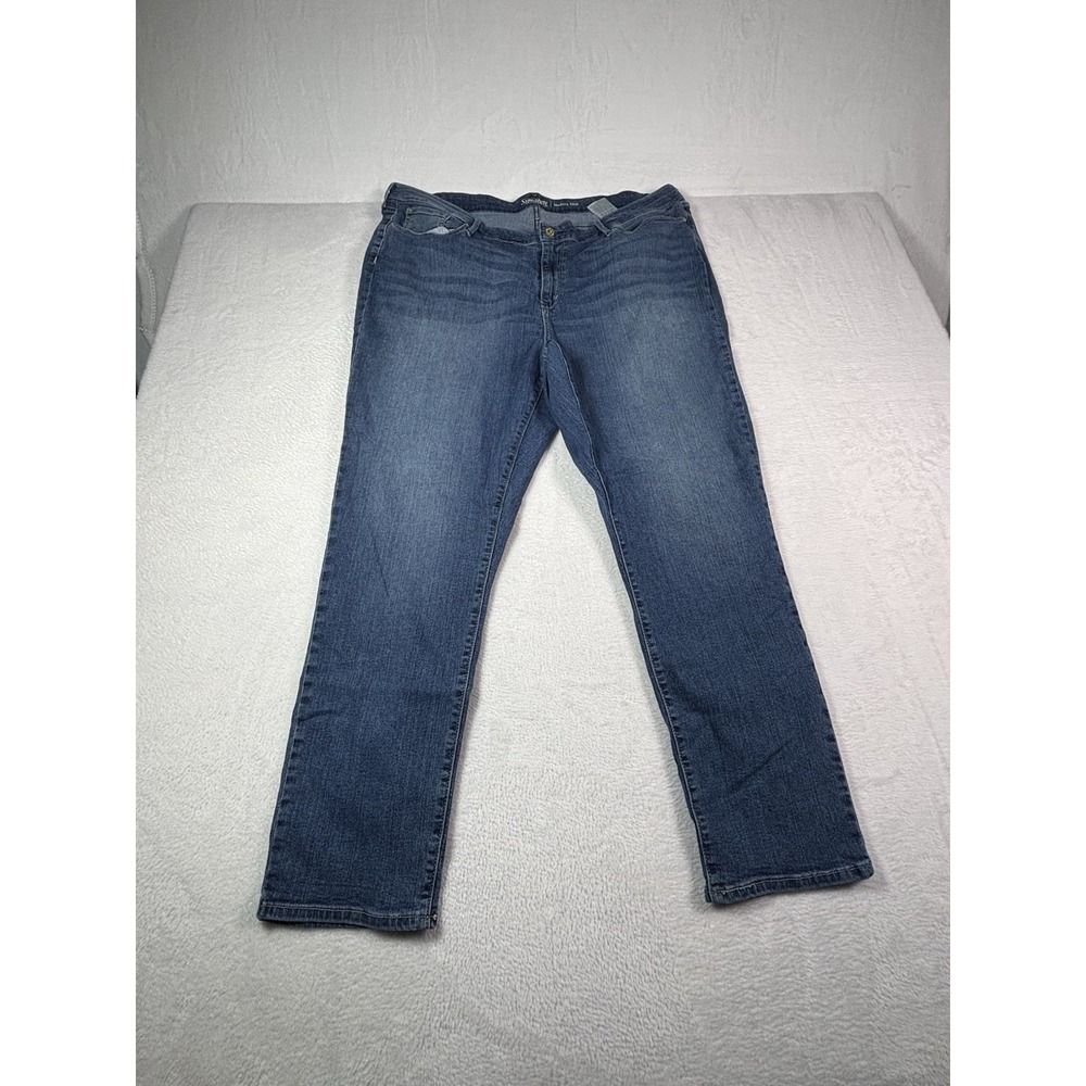 Levi Strauss Signature Womens 24 Modern Slim Blue Straight Stretch Jeans W37 L32